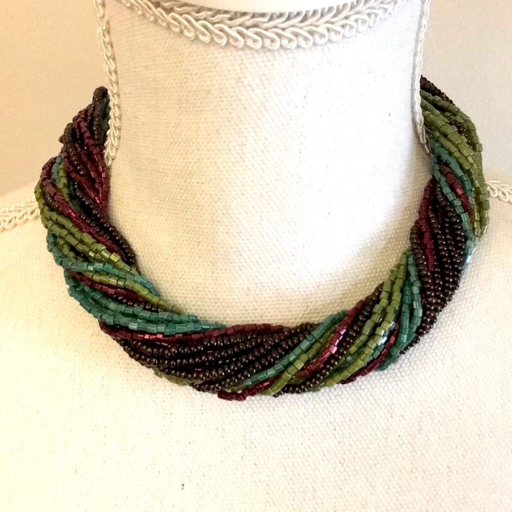 Vintage multi strand bead necklace two ways to wear